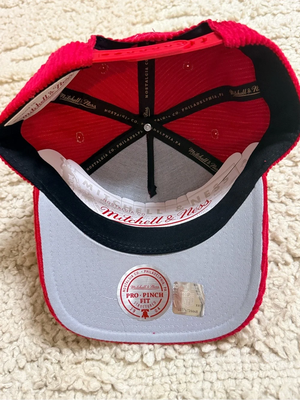 Mitchell & Ness Kansas City Chiefs Red Corduroy Arch Stamp Pro Pinch Snapback